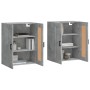 Armarios de pared 2 uds madera de ingeniería gris hormigón