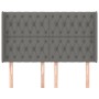 Headboard with dark gray fabric ears 163x16x118/128 cm by vidaXL, Headboards and footboards - Ref: Foro24-3119923, Price: 138...