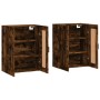 Armarios de pared 2 uds madera de ingeniería roble ahumado