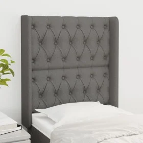 Headboard with dark gray fabric ears 83x16x118/128 cm by vidaXL, Headboards and footboards - Ref: Foro24-3119891, Price: 81,6...