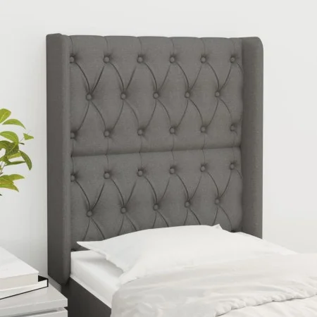 Headboard with dark gray fabric ears 83x16x118/128 cm by vidaXL, Headboards and footboards - Ref: Foro24-3119891, Price: 81,6...