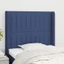 Cabecero con orejas de tela azul 93x16x118/128 cm de vidaXL, Cabeceros y pies de cama - Ref: Foro24-3119806, Precio: 68,16 €,...