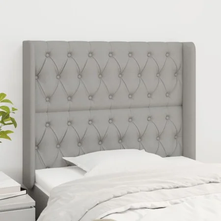 Headboard with light gray fabric ears 103x16x118/128 cm by vidaXL, Headboards and footboards - Ref: Foro24-3119906, Price: 73...