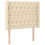 Headboard with cream fabric ears 103x16x118/128 cm by vidaXL, Headboards and footboards - Ref: Foro24-3119911, Price: 89,29 €...