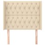 Headboard with cream fabric ears 103x16x118/128 cm by vidaXL, Headboards and footboards - Ref: Foro24-3119911, Price: 93,06 €...