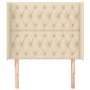 Headboard with cream fabric ears 103x16x118/128 cm by vidaXL, Headboards and footboards - Ref: Foro24-3119911, Price: 89,29 €...
