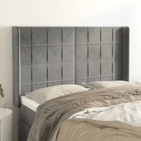 Headboard with light gray velvet ears 147x16x118/128 cm by vidaXL, Headboards and footboards - Ref: Foro24-3119628, Price: 12...