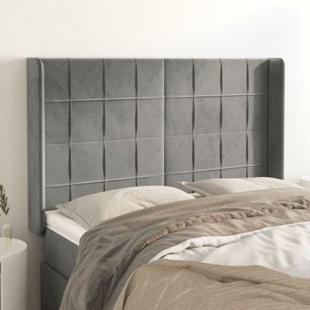 Kopfteil mit hellgrauen Samtohren 147x16x118/128 cm von vidaXL, Kopf- und Fußteile - Ref: Foro24-3119628, Preis: 114,26 €, Ra...