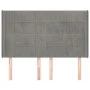 Headboard with light gray velvet ears 147x16x118/128 cm by vidaXL, Headboards and footboards - Ref: Foro24-3119628, Price: 12...