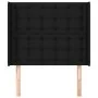 Headboard with black fabric ears 93x16x118/128 cm by vidaXL, Headboards and footboards - Ref: Foro24-3119998, Price: 80,43 €,...