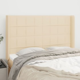 Headboard with cream fabric ears 147x16x118/128 cm by vidaXL, Headboards and footboards - Ref: Foro24-3119583, Price: 108,77 ...