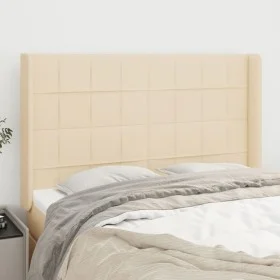 Headboard with cream fabric ears 147x16x118/128 cm by vidaXL, Headboards and footboards - Ref: Foro24-3119583, Price: 105,10 ...