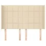 Cabecero con orejas de tela color crema 147x16x118/128 cm de vidaXL, Cabeceros y pies de cama - Ref: Foro24-3119583, Precio: ...