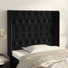 Kopfteil mit Ohren aus schwarzem Samt, 93 x 16 x 118/128 cm von vidaXL, Kopf- und Fußteile - Ref: Foro24-3119954, Preis: 99,3...
