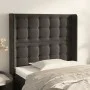 Cabecero con orejas de terciopelo gris oscuro 83x16x118/128 cm de vidaXL, Cabeceros y pies de cama - Ref: Foro24-3120045, Pre...