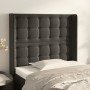 Headboard with dark gray velvet ears 83x16x118/128 cm by vidaXL, Headboards and footboards - Ref: Foro24-3120045, Price: 80,1...
