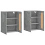 Armarios de pared 2 uds madera de ingeniería gris hormigón