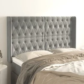 Kopfteil mit hellgrauen Samtohren 163x16x118/128 cm von vidaXL, Kopf- und Fußteile - Ref: Foro24-3119970, Preis: 145,21 €, Ra...