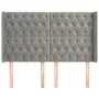 Headboard with light gray velvet ears 163x16x118/128 cm by vidaXL, Headboards and footboards - Ref: Foro24-3119970, Price: 14...