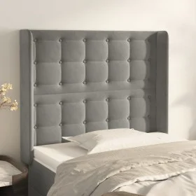 Headboard with light gray velvet ears 93x16x118/128 cm by vidaXL, Headboards and footboards - Ref: Foro24-3120050, Price: 70,...