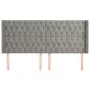 Cabecero con orejas de terciopelo gris claro 203x16x118/128 cm de vidaXL, Cabeceros y pies de cama - Ref: Foro24-3119982, Pre...