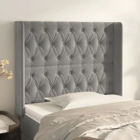 Headboard with light gray velvet ears 103x16x118/128 cm by vidaXL, Headboards and footboards - Ref: Foro24-3119958, Price: 89...