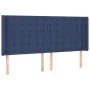 Headboard with blue fabric ears 183x16x118/128 cm by vidaXL, Headboards and footboards - Ref: Foro24-3120034, Price: 130,62 €...
