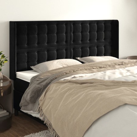 Kopfteil mit Ohren aus schwarzem Samt, 163 x 16 x 118/128 cm von vidaXL, Kopf- und Fußteile - Ref: Foro24-3120070, Preis: 111...
