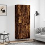 Aparador alto madera contrachapada roble ahumado 69,5x34x180 cm