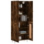 Aparador alto madera contrachapada roble ahumado 69,5x34x180 cm