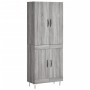 Aparador alto madera contrachapada gris sonoma 69,5x34x180 cm