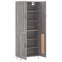 Aparador alto madera contrachapada gris sonoma 69,5x34x180 cm