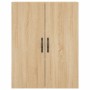 Aparador alto madera contrachapada color roble 69,5x34x180 cm