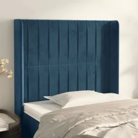 Kopfteil mit dunkelblauen Samtohren 103x16x118/128 cm von vidaXL, Kopf- und Fußteile - Ref: Foro24-3119864, Preis: 75,84 €, R...