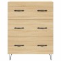 Aparador alto madera contrachapada color roble 69,5x34x180 cm