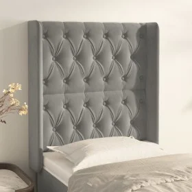 Headboard with light gray velvet ears 83x16x118/128 cm by vidaXL, Headboards and footboards - Ref: Foro24-3119946, Price: 82,...
