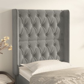 Kopfteil mit hellgrauen Samtohren 83x16x118/128 cm von vidaXL, Kopf- und Fußteile - Ref: Foro24-3119946, Preis: 83,03 €, Raba...