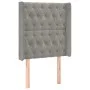Cabecero con orejas de terciopelo gris claro 83x16x118/128 cm de vidaXL, Cabeceros y pies de cama - Ref: Foro24-3119946, Prec...