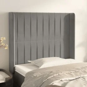Headboard with light gray velvet ears 93x16x118/128 cm by vidaXL, Headboards and footboards - Ref: Foro24-3119854, Price: 70,...