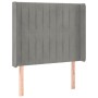 Kopfteil mit hellgrauen Samtohren 93x16x118/128 cm von vidaXL, Kopf- und Fußteile - Ref: Foro24-3119854, Preis: 73,24 €, Raba...