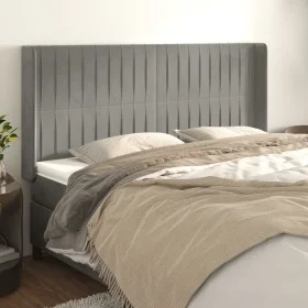 Headboard with light gray velvet ears 203x16x118/128 cm by vidaXL, Headboards and footboards - Ref: Foro24-3119884, Price: 13...