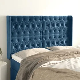 Kopfteil mit dunkelblauen Samtohren 147x16x118/128 cm von vidaXL, Kopf- und Fußteile - Ref: Foro24-3119968, Preis: 136,62 €, ...