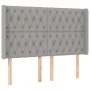 Headboard with light gray fabric ears 147x16x118/128 cm by vidaXL, Headboards and footboards - Ref: Foro24-3119914, Price: 12...