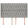 Headboard with light gray fabric ears 147x16x118/128 cm by vidaXL, Headboards and footboards - Ref: Foro24-3119914, Price: 12...