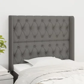 Headboard with dark gray fabric ears 93x16x118/128 cm by vidaXL, Headboards and footboards - Ref: Foro24-3119899, Price: 82,3...