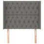 Headboard with dark gray fabric ears 93x16x118/128 cm by vidaXL, Headboards and footboards - Ref: Foro24-3119899, Price: 82,3...