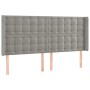 Kopfteil mit hellgrauen Samtohren 203x16x118/128 cm von vidaXL, Kopf- und Fußteile - Ref: Foro24-3120080, Preis: 138,48 €, Ra...