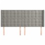 Kopfteil mit hellgrauen Samtohren 203x16x118/128 cm von vidaXL, Kopf- und Fußteile - Ref: Foro24-3120080, Preis: 138,48 €, Ra...