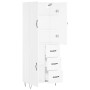 Aparador alto madera contrachapada blanco 69,5x34x180 cm