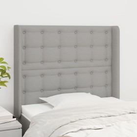 Headboard with light gray fabric ears 93x16x118/128 cm by vidaXL, Headboards and footboards - Ref: Foro24-3119996, Price: 72,...